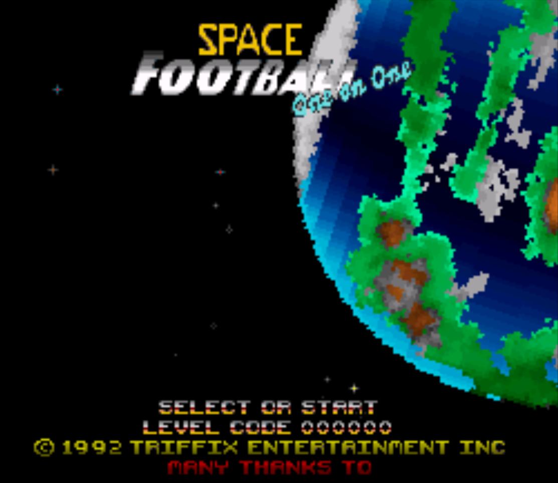 Space football one on one title screen